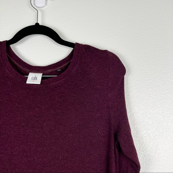 CAbi Long Sleeve Pamper Me Tee Maroon Sz S - Picture 5 of 8